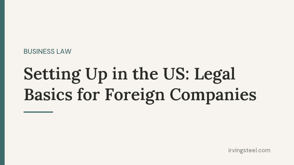 Office building representing a foreign company establishing its first US operation