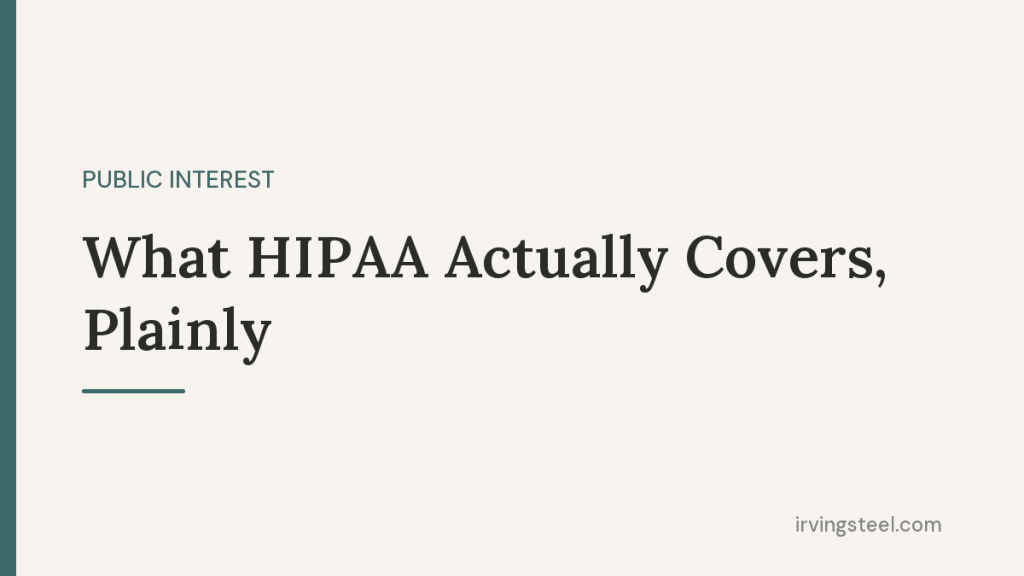 Medical records folder and stethoscope illustrating what HIPAA covers